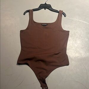 Banana Republic Brown Asymmetrical Sleeveless Bodysuit